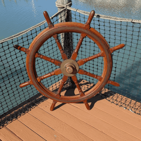 49 Inch Steamboat Ship Secondary Wheel After Fire 02 49 Inch Steamboat Ship Secondary Wheel After Fire 02