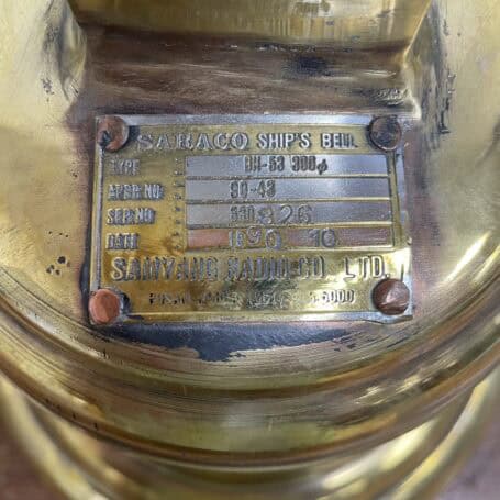 Authentic Brass Ship Bell - Yeoman Burn Oslo 1991 04 Manufacturer plaque: made by Samyung Radio Co.