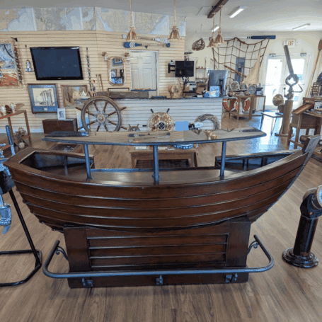 Nautical Boat Bar Mahogany Custom Finish Marble Top 01 Nautical Boat Bar Mahogany Custom Finish Marble Top 01