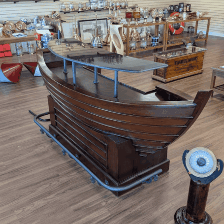 Nautical Boat Bar Mahogany Custom Finish Marble Top 03 Nautical Boat Bar Mahogany Custom Finish Marble Top 03