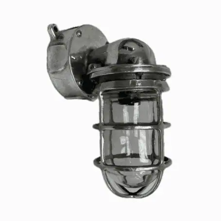 Polished Aluminum Wall Light With Thinner Junction Box front angle view