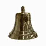 Close-up of polished brass bell with no bracket shown