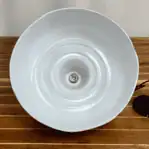 White interior of aluminum pendant light hood