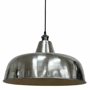 Vintage Aluminum Hood Pendant Light hanging front view