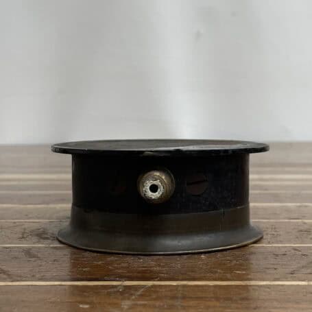 Vintage Brass Pressure Gauge - American Steam Gauge Co. Boston 04 Bottom view of vintage brass pressure gauge with threaded inlet