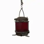 Hanging red nautical navigation light by Nippon Sento
