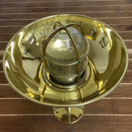 Vintage Brass Ribbed Globe Pendant Light 06 vintage brass ribbed globe pendant light with brass rain cap installed
