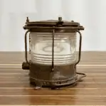 Vintage Clear Glass Ship Navigation Light front view