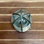 Vintage Wiska Brass Ceiling Light base detail with WISKA marking