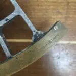 Engraved Osaka Tamaya mark on nautical sextant arc