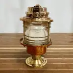 Brass & Copper Nautical Fresnel Post Light - flat-side profile
