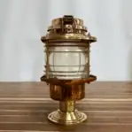 Brass & Copper Nautical Fresnel Post Light – angled side detail