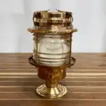 Brass & Copper Nautical Fresnel Post Light - rounded housing side view