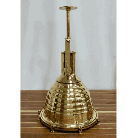 Large Solid Brass Nautical Pendant Light (3) Side profile with adjustment hardware