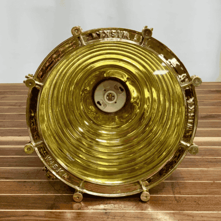Large Solid Brass Nautical Pendant Light (6) Large Solid Brass Nautical Pendant Light viewed from below showing interior