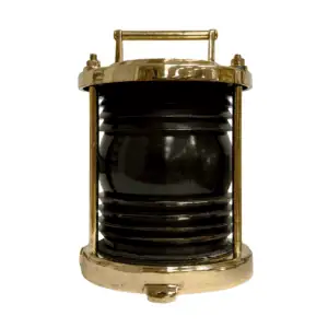 PERKO Grey Fresnel Navigation Light brass housing front view
