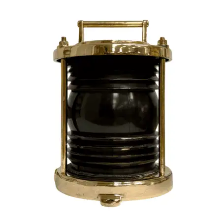PERKO Grey Fresnel Navigation Light brass housing front view