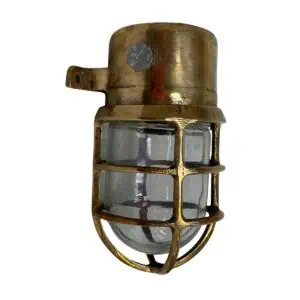 Brass wall sconce on white background