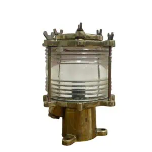 Vintage Ship Navigation Post Light – Clear Fresnel Glass front view