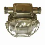 Brass Bulkhead Light Caged CeilingWall Sconce w Optional Conduit Wiring 12