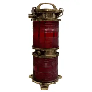 Brass Double-Stacked Ship Navigation Light main front view