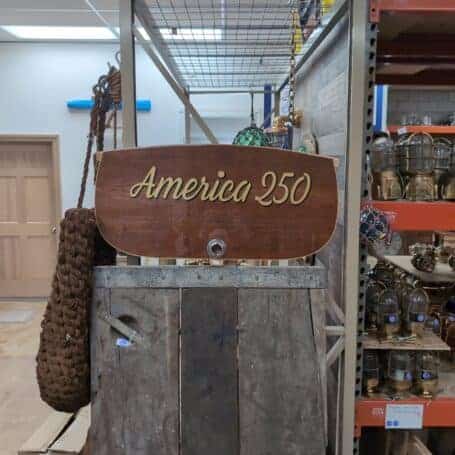 1 of 1 Wooden Boat Transom Sign - America 250 02 1 of 1 Wooden Boat Transom Sign - America 250 02