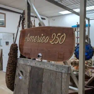1 of 1 Wooden Boat Transom Sign - America 250
