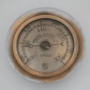 1907-1929 Antique Brass Pressure Gauge used at General Electric New York