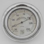 1907-1929 Large 10.75 General Electric 1st Stage Vacuum Pressure Gauge 01