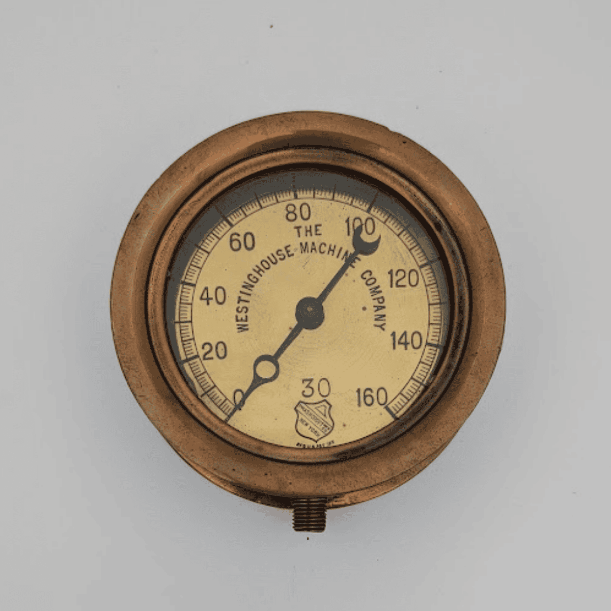 1907-1929 Westinghouse Machinery Company All Brass Pressure Gauge 01 1907-1929 Westinghouse Machinery Company All Brass Pressure Gauge 01