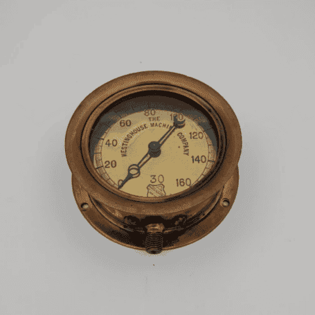 1907-1929 Westinghouse Machinery Company All Brass Pressure Gauge 03 1907-1929 Westinghouse Machinery Company All Brass Pressure Gauge 03