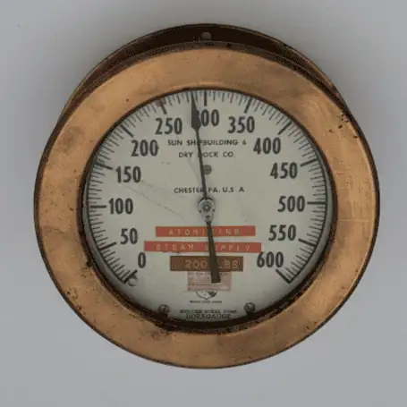1940-1960s Sun Shipbuilding Dry Dock Co. Pressure Gauge, Chester PA by Ashcroft 02