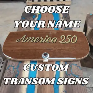 CUSTOM Wooden Boat Transom Sign - CHOOSE NAME