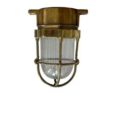 MIni brass light on white background