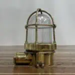 Mini Brass Caged Ceiling Light - Secure Fit, Partial Thread Cage side profile
