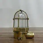 Mini Brass Caged Ceiling Light - Secure Fit, Partial Thread Cage another view of the side