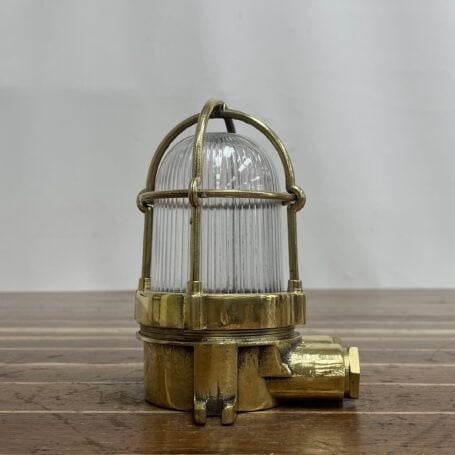 Mini Brass Caged Ceiling Light - Secure Fit, Partial Thread Cage 10 Mini Brass Caged Ceiling Light - Secure Fit, Partial Thread Cage another view of the side