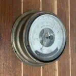 nautical aneroid barometer Takahashi Osaka 1973 angled front recessed dial