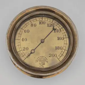 Rare 1898-1907 Antique Brass Pressure Gauge | The Ashcroft Manufacturing Co.