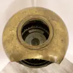 Vintage brass ship binnacle with compass top opening showing compass from above