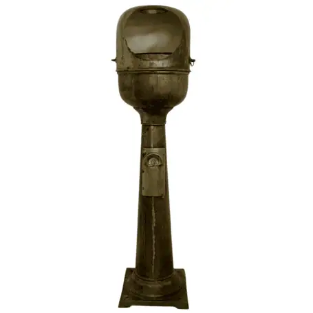 Vintage brass ship binnacle with compass main front view