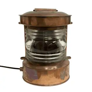 Vintage Copper Nautical Lantern with Fresnel Lens