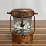 vintage ship anchor light rear view copper housing and wear