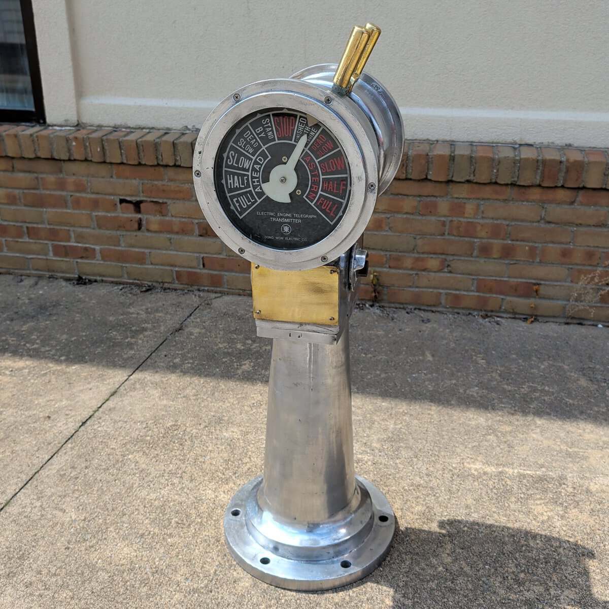 1991 Dong Won Electric Telegraph Aluminum & Brass Display Piece 01 1991 Dong Won Electric Telegraph Aluminum & Brass Display Piece 01