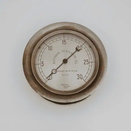 Antique American Brass Pressure Gauge - National Regulator Co. 01