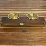 vintage seth thomas helmsman clock and weather barometer bottom base view