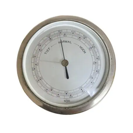 vintage ship barometer front view white background 6 inch dial