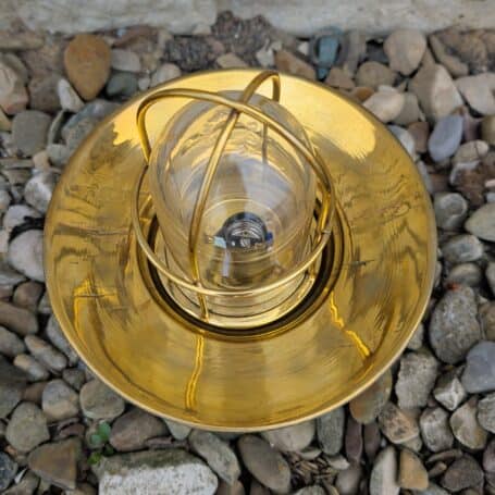 Brass Ceiling Light with Rippled Canopy 04 Brass Ceiling Light with Rippled Canopy 04