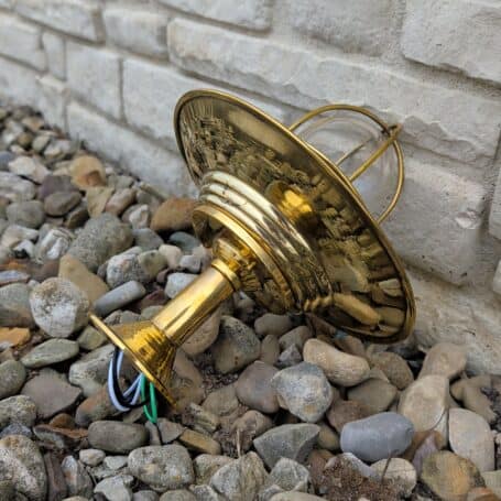 Brass Ceiling Light with Rippled Canopy 07 Brass Ceiling Light with Rippled Canopy 07