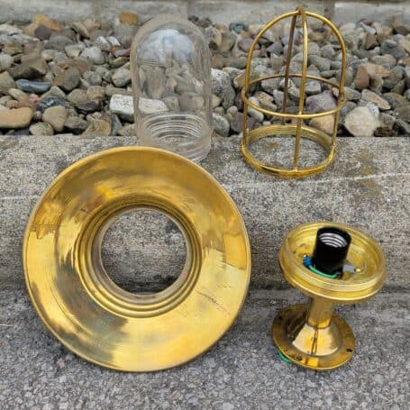 Brass Ceiling Light with Rippled Canopy 08 Brass Ceiling Light with Rippled Canopy 08